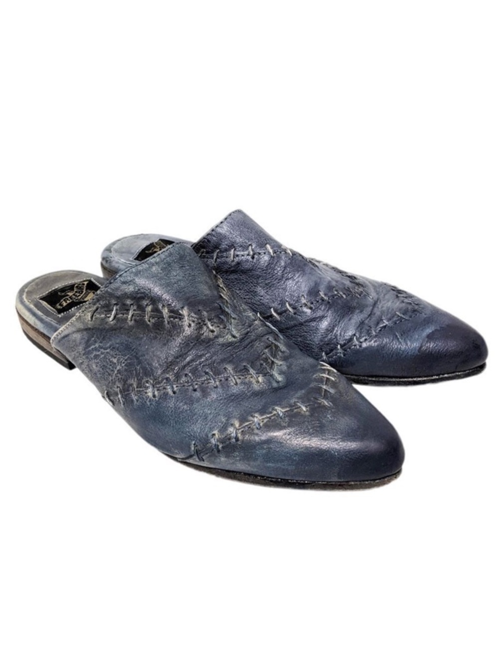 FREEBIRD Nola Stitched Leather Pointed Toe Mules Flats 7